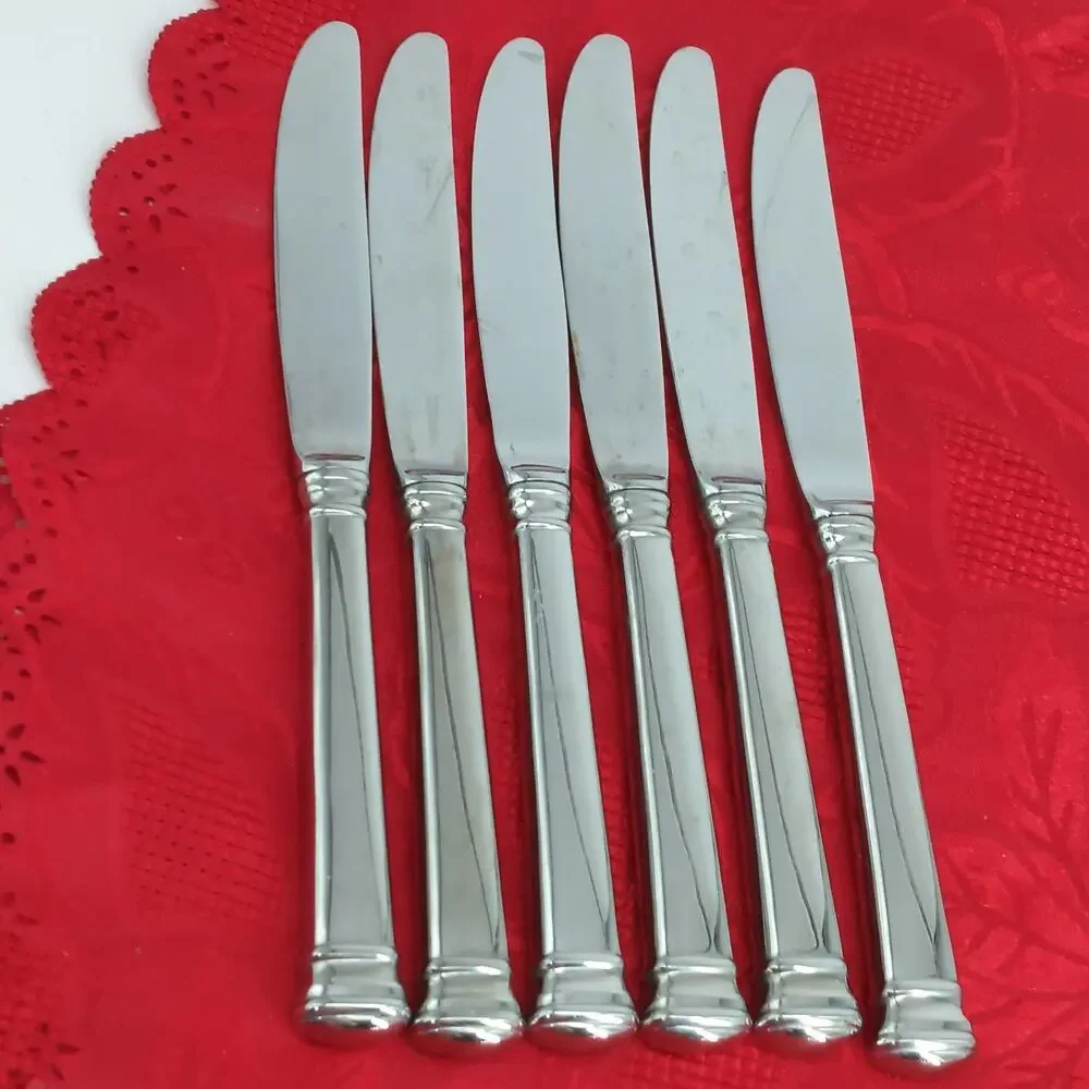 6X BK Lenox Eternal Stainless Flatware Butter Knife Knives Solid Handle